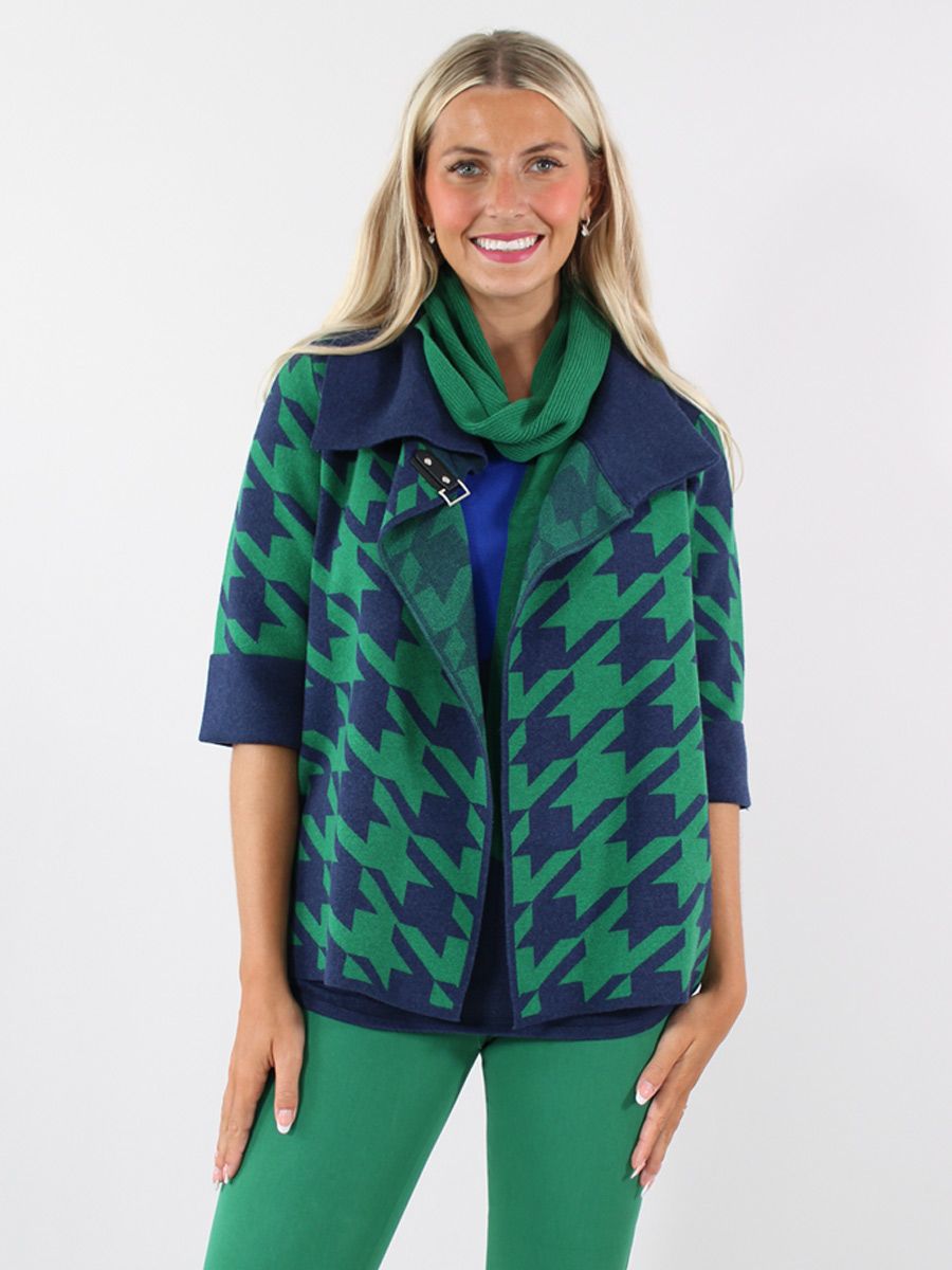 Collared Patterned Cardigan 7190