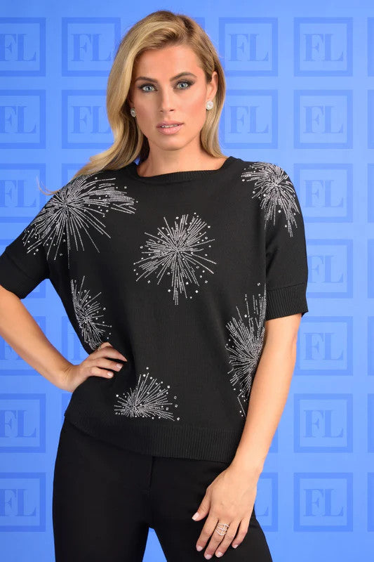 Black/Silver Knit Top 234153