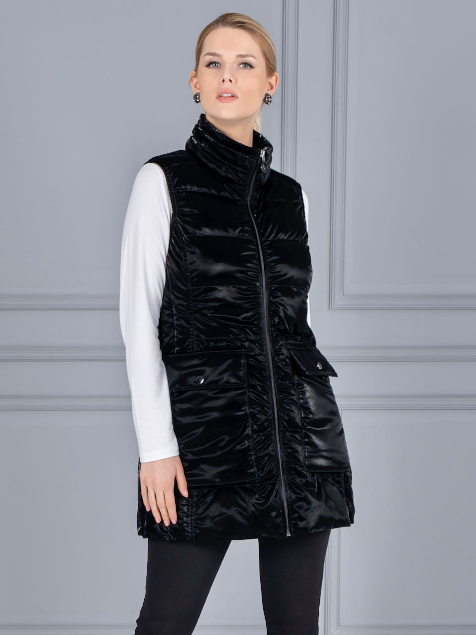 Black Vest With Hood 73861