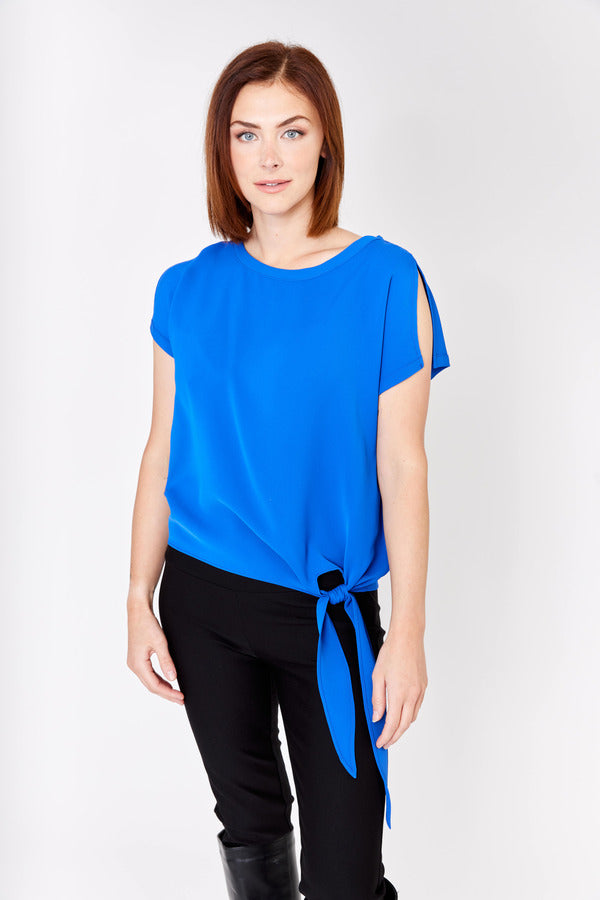 Short Sleeve Tie Front Top Style 181224