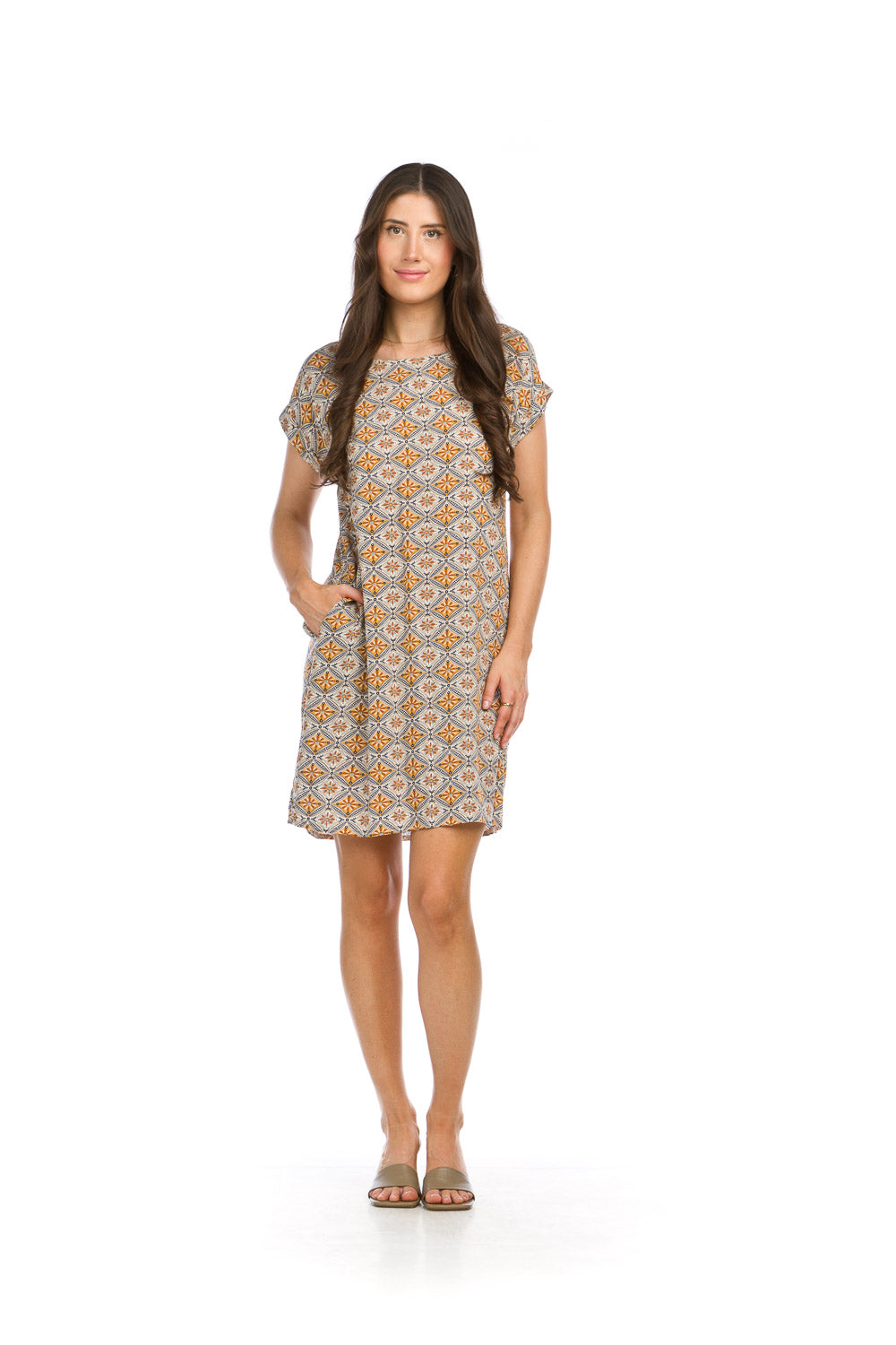 Medallion Print Shift Dress PD-16530