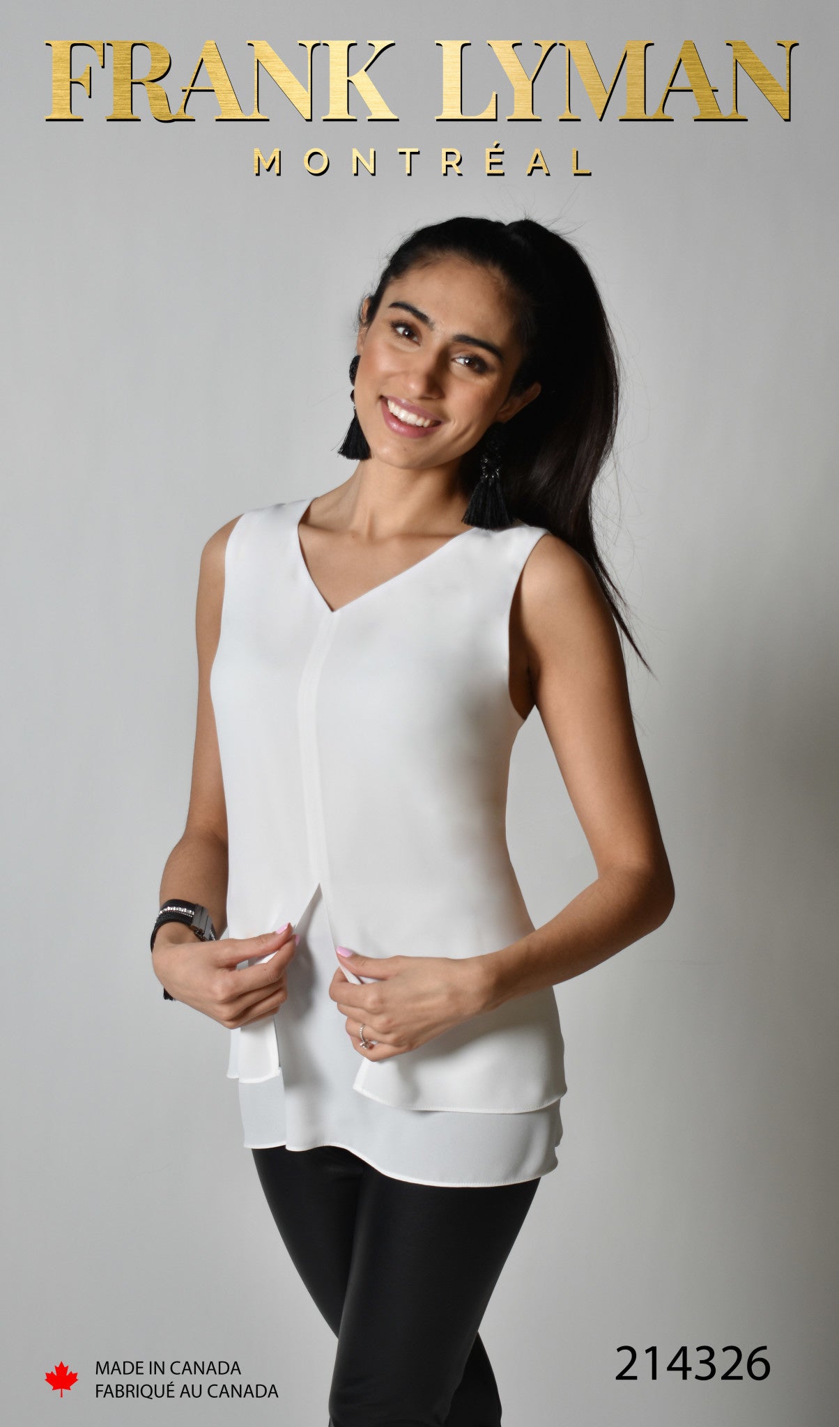 Sleeveless Woven Top Style 214326, More Colors Available