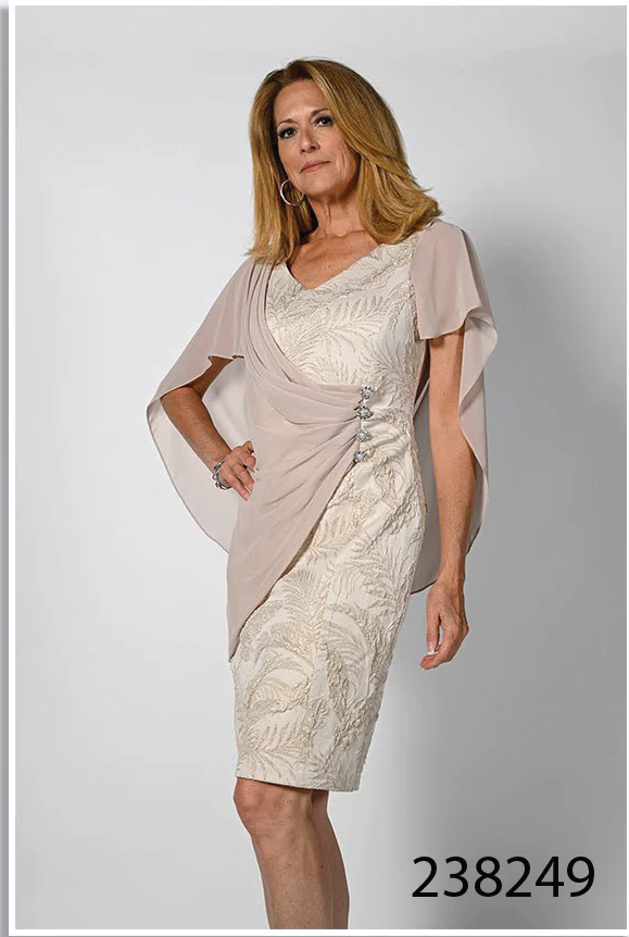 Cream & Gold Woven Dress 238249