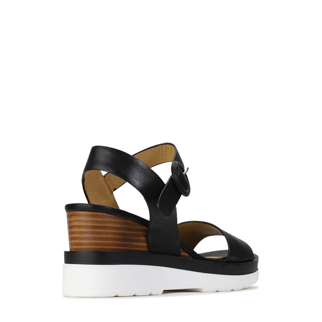 Jadon Black Ankle Strap Sandals