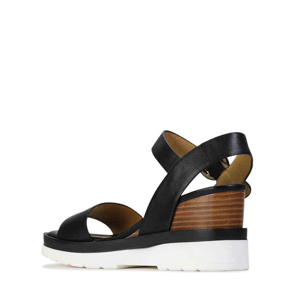 Jadon Black Ankle Strap Sandals