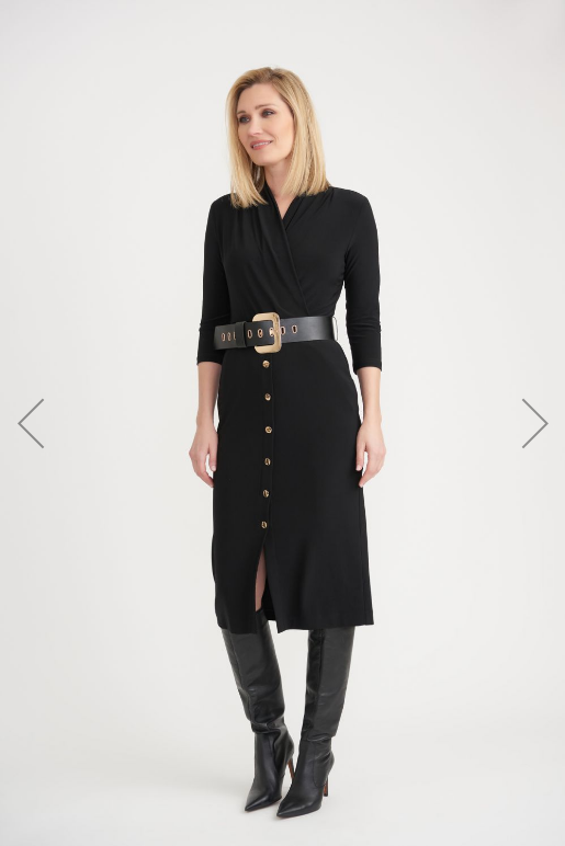 Dress with black best sale belt