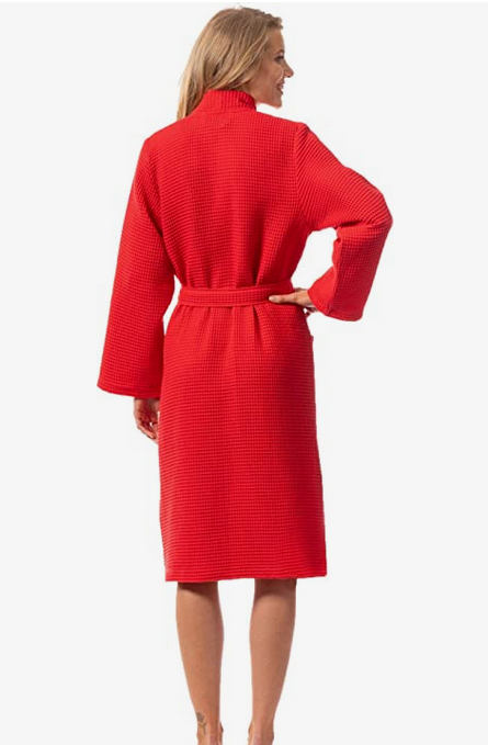 Morgenstern Women's Lightweight Bathrobe 100% Cotton Waffle Pique