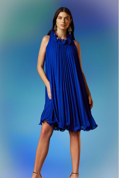 Pleated Chiffon Dress 231730