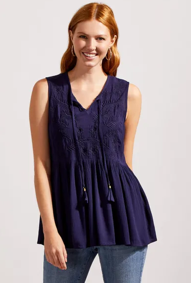 Sleeveless Blouse With Embroidery 7345O (2 Colors)