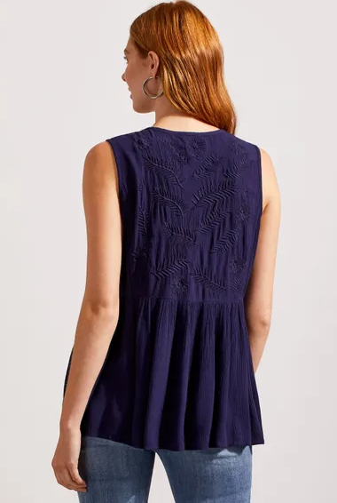 Sleeveless Blouse With Embroidery 7345O (2 Colors)