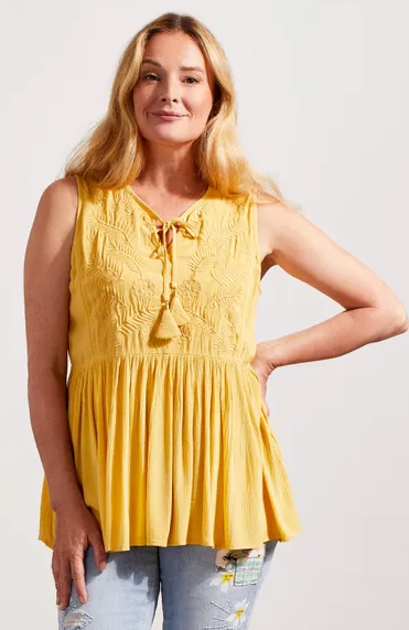 Sleeveless Blouse With Embroidery 7345O (2 Colors)