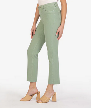 Reese High Rise Fab Ab Ankle Straight Leg (Sea Green)