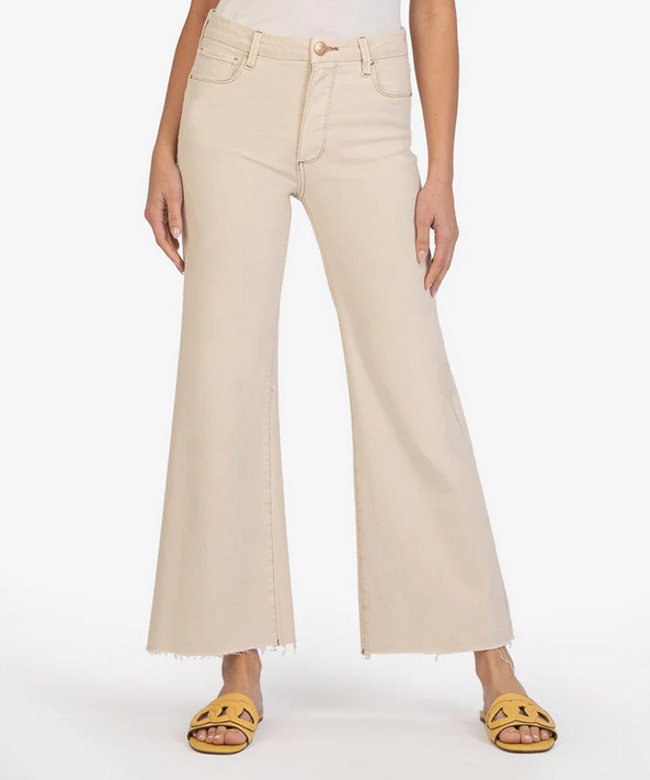 Meg High Rise Fab Ab Wide Leg (Ecru)