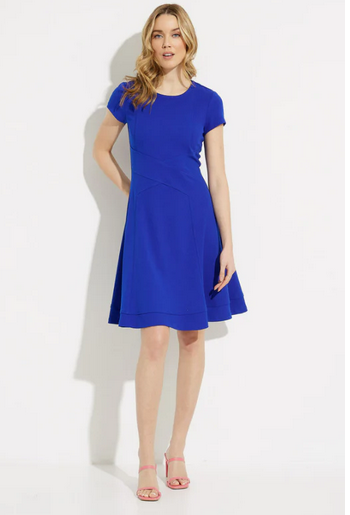 Short Sleeve Fit & Flare Dress 232106