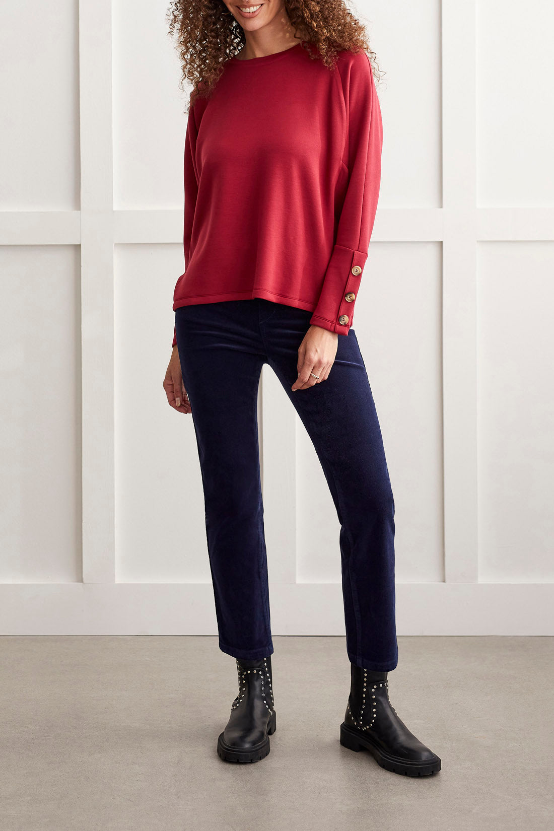 Crewneck Top With Buttons 1457O-3390