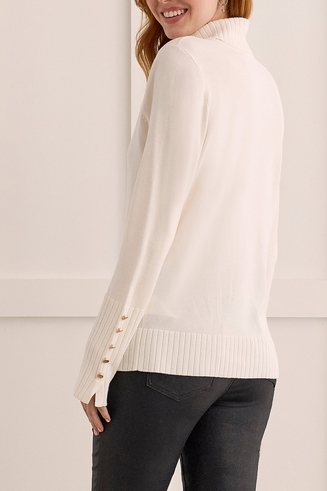 Turtleneck Sweater With Button Detail 1490O-835