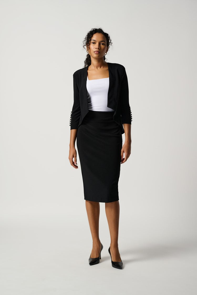 Classic Long Black Pencil Skirt 163083TT