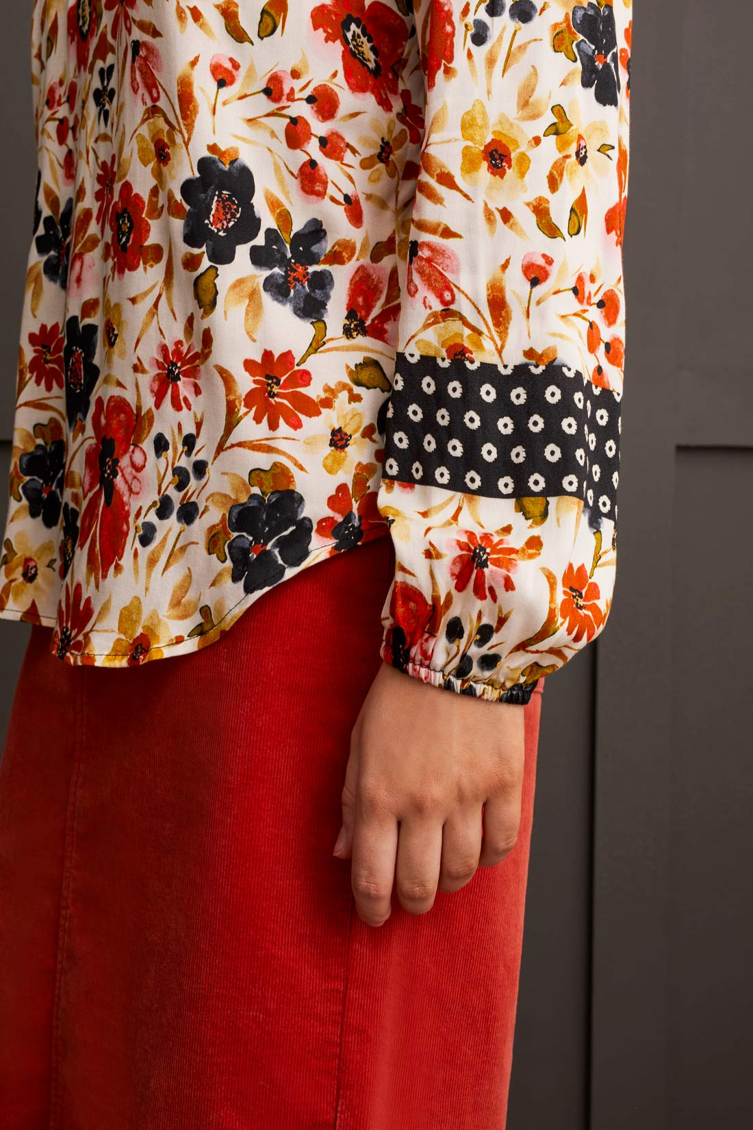 Long Sleeve Blouse With Plackets 1953O/1434