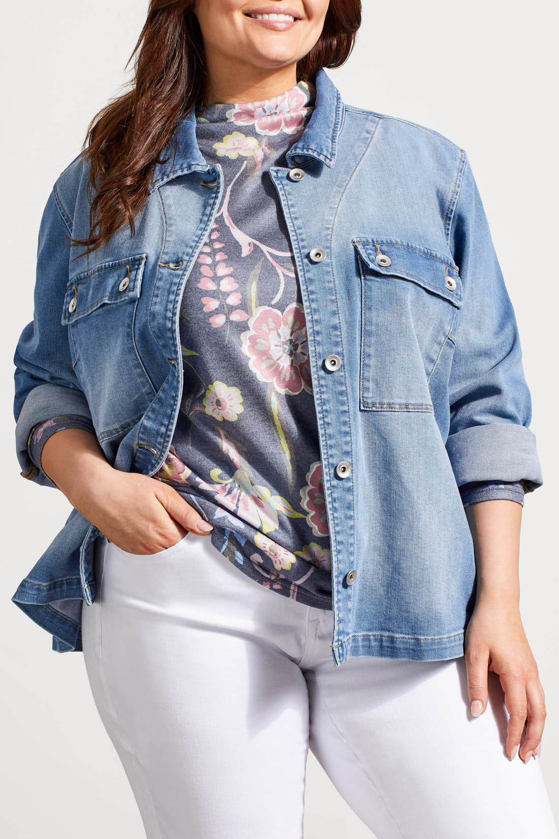 Drop Shoulder Funnel Neck Top 5672O/4214
