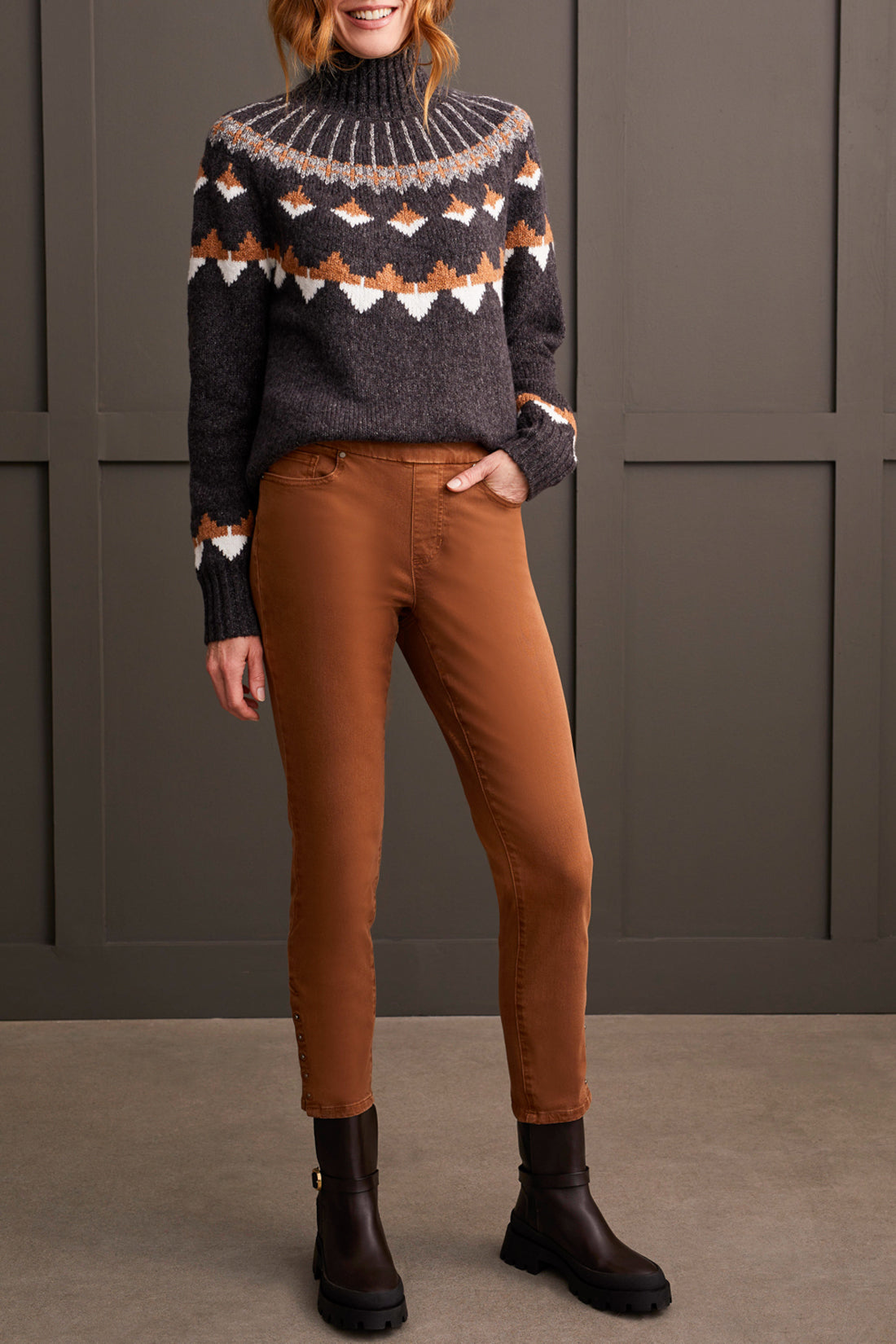 Pull On Ankle Pant With Detail 1860O/2020W