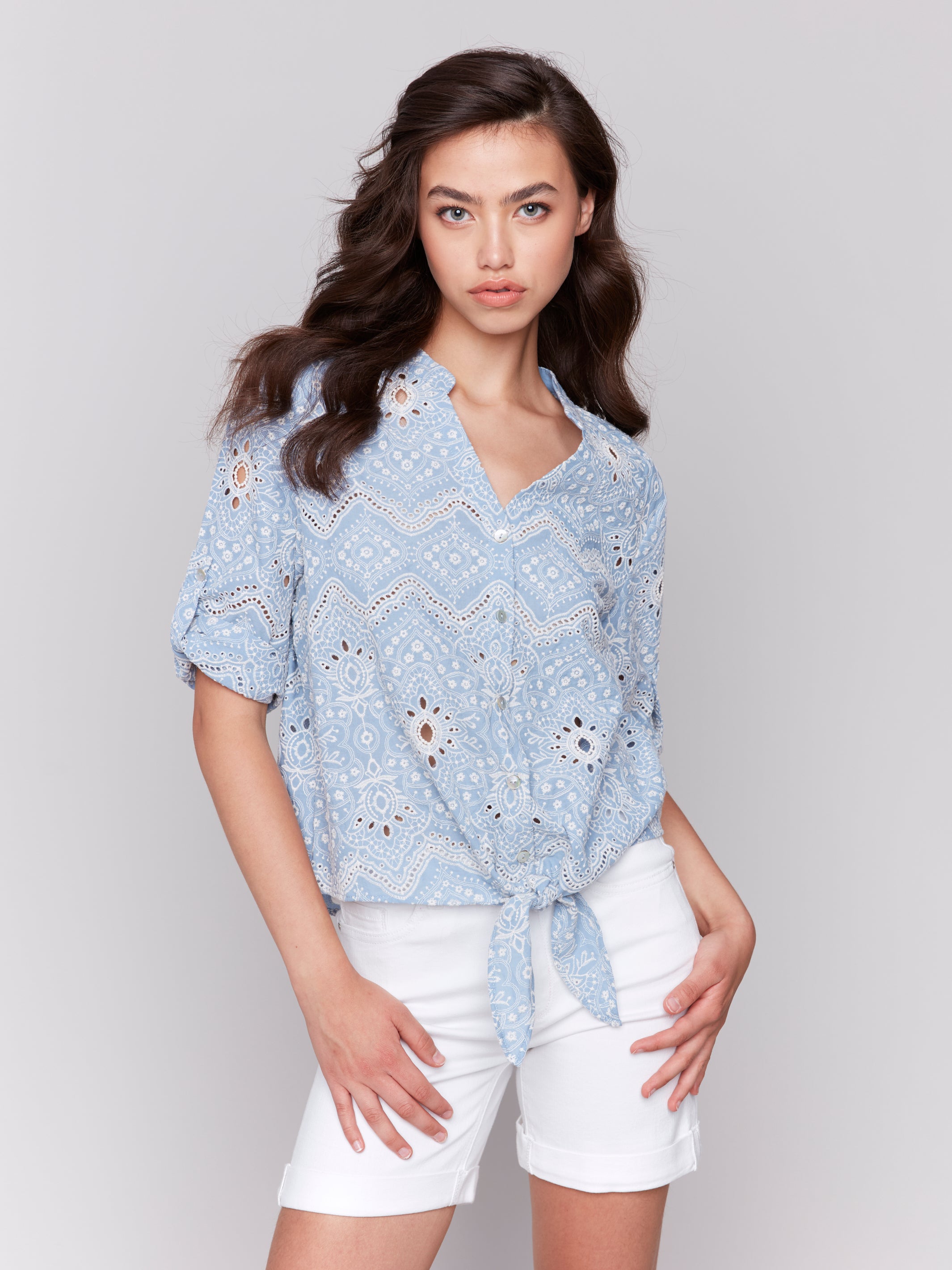 Shirt With Front Tie C4467E/266C