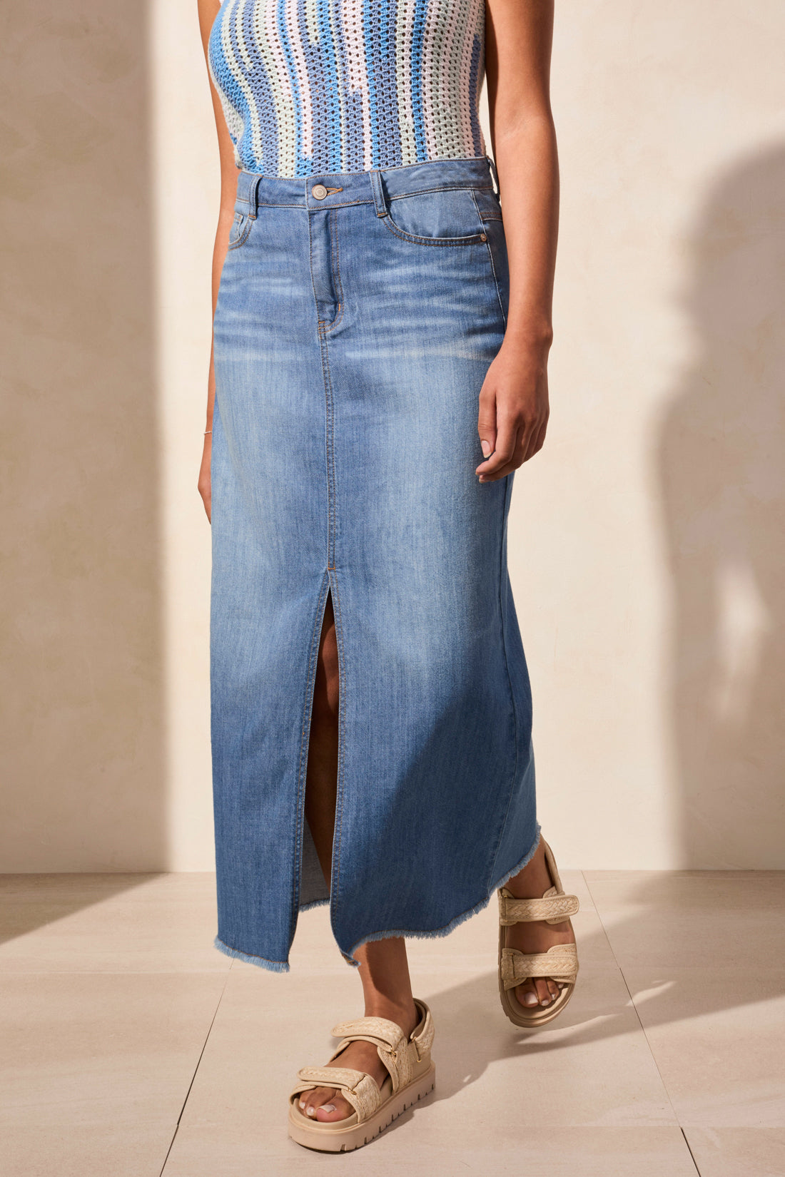 Full Length Denim Skirt 5407O/4984