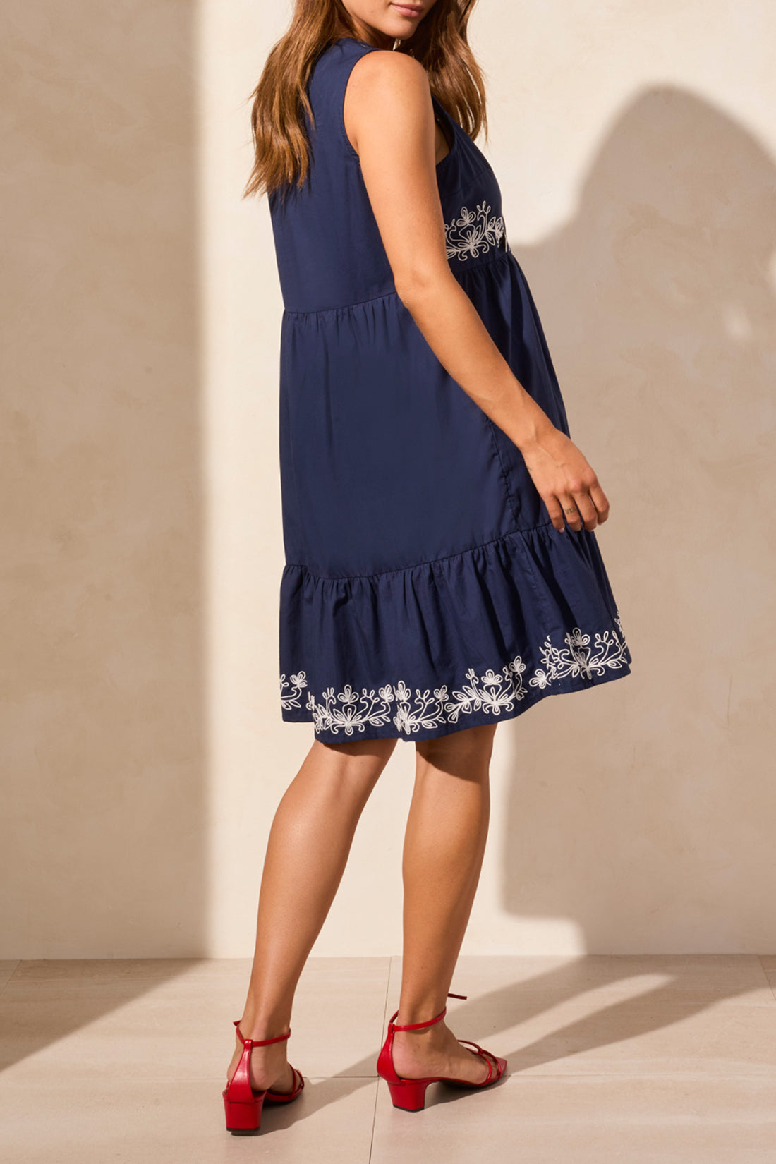 Lined Sleeveless Dress With Embroidery 2228O/8190