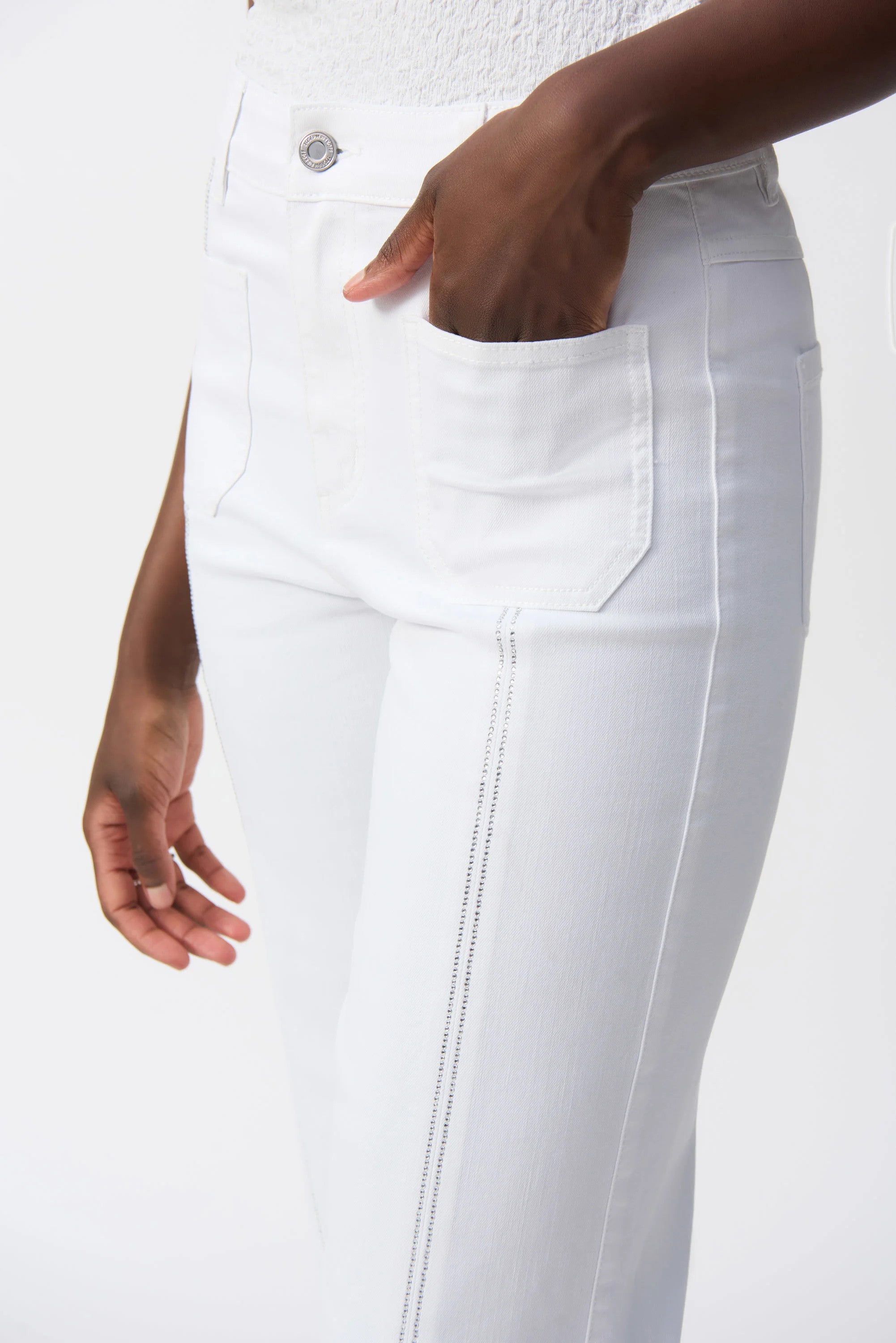 Culotte Jeans With Embellished Front Seam 251901 T