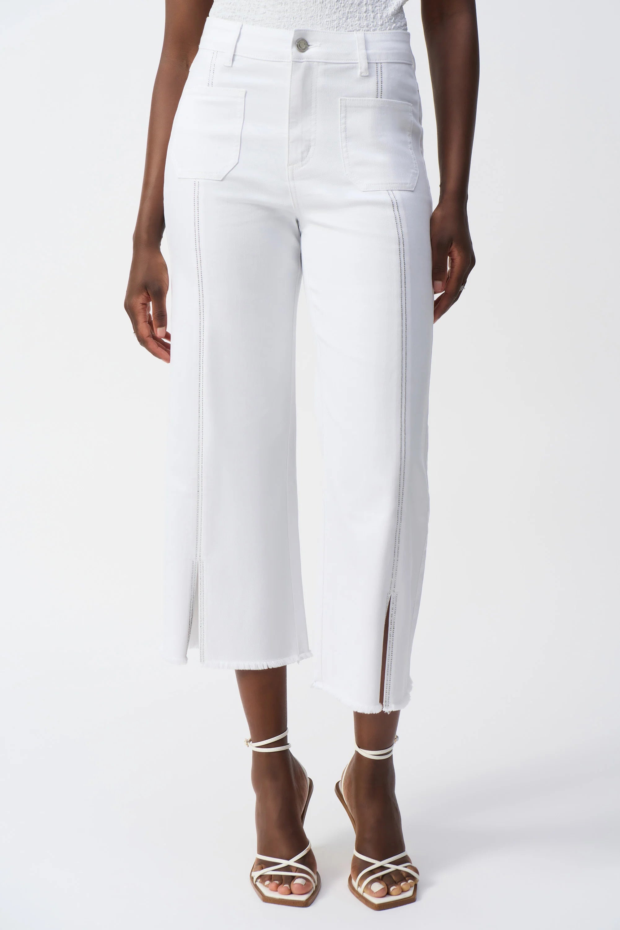 Culotte Jeans With Embellished Front Seam 251901 T