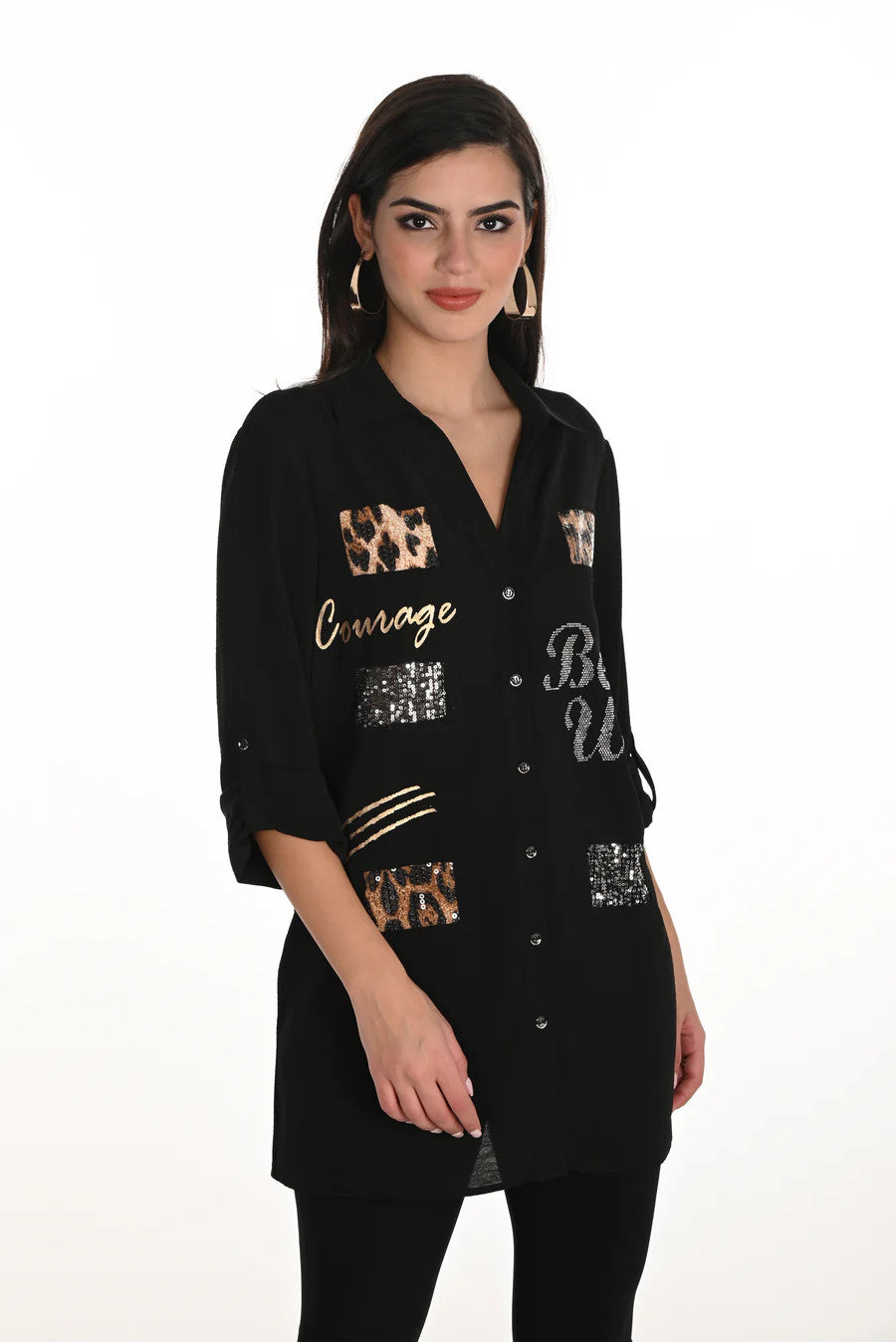 Casual V-neck Long-sleeve Style 253824