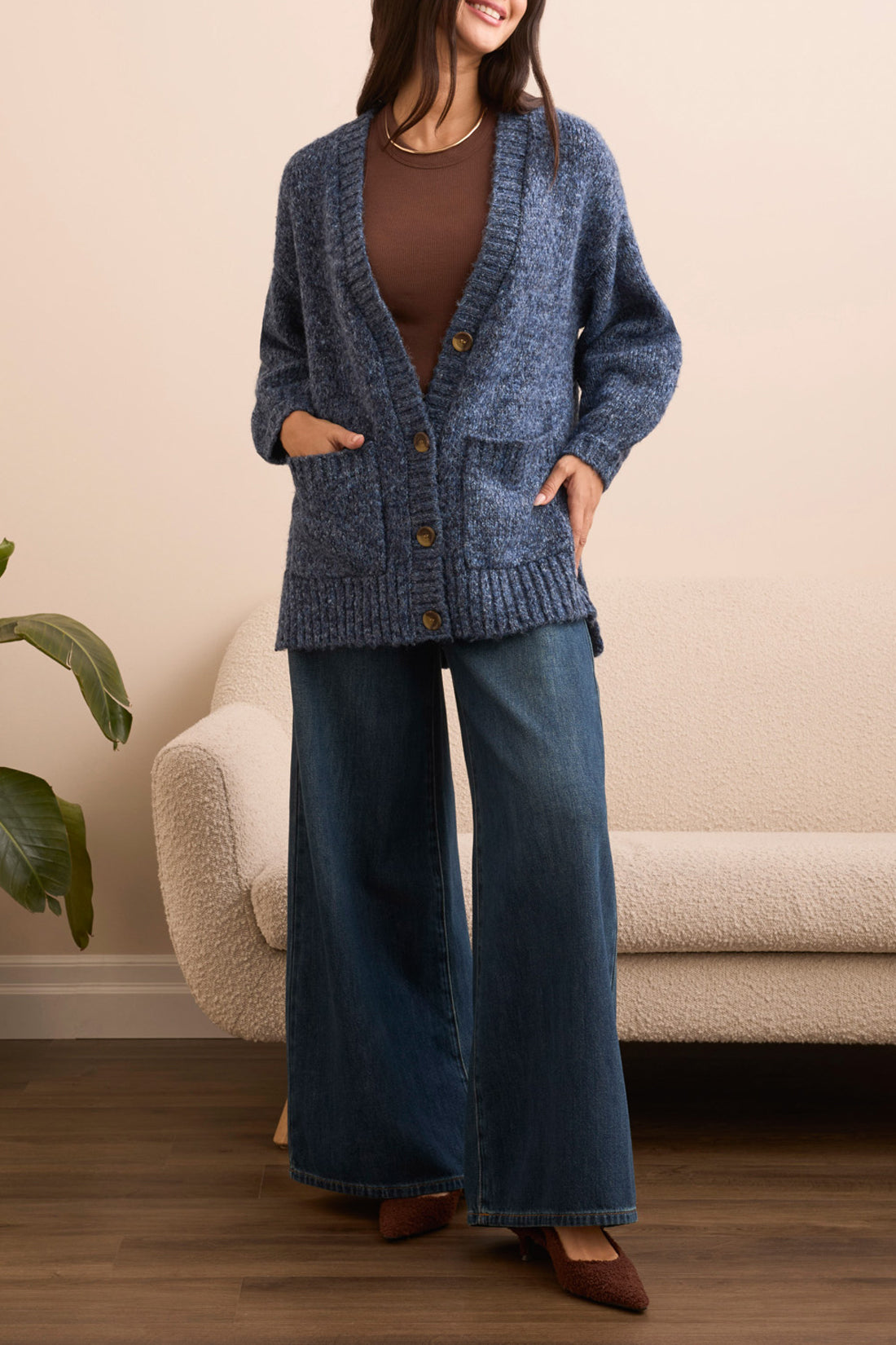 Oversize Puff Sleeve Cardigan 5962O/5051
