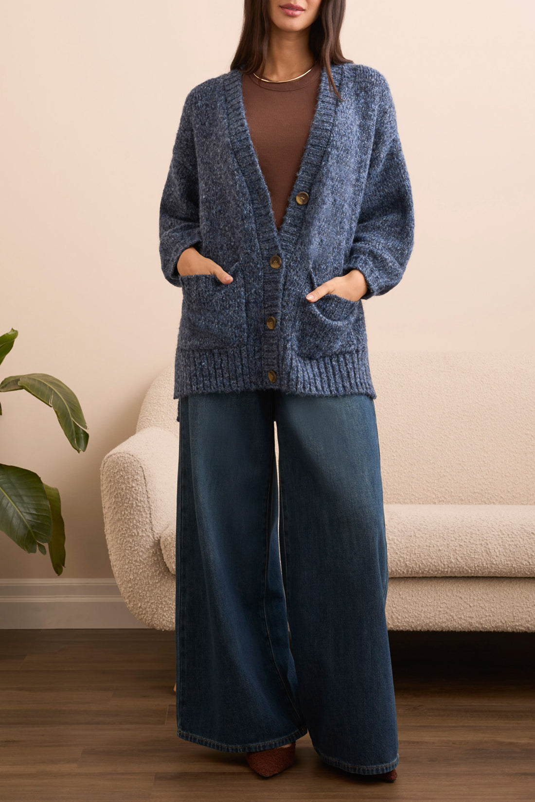 Oversize Puff Sleeve Cardigan 5962O/5051