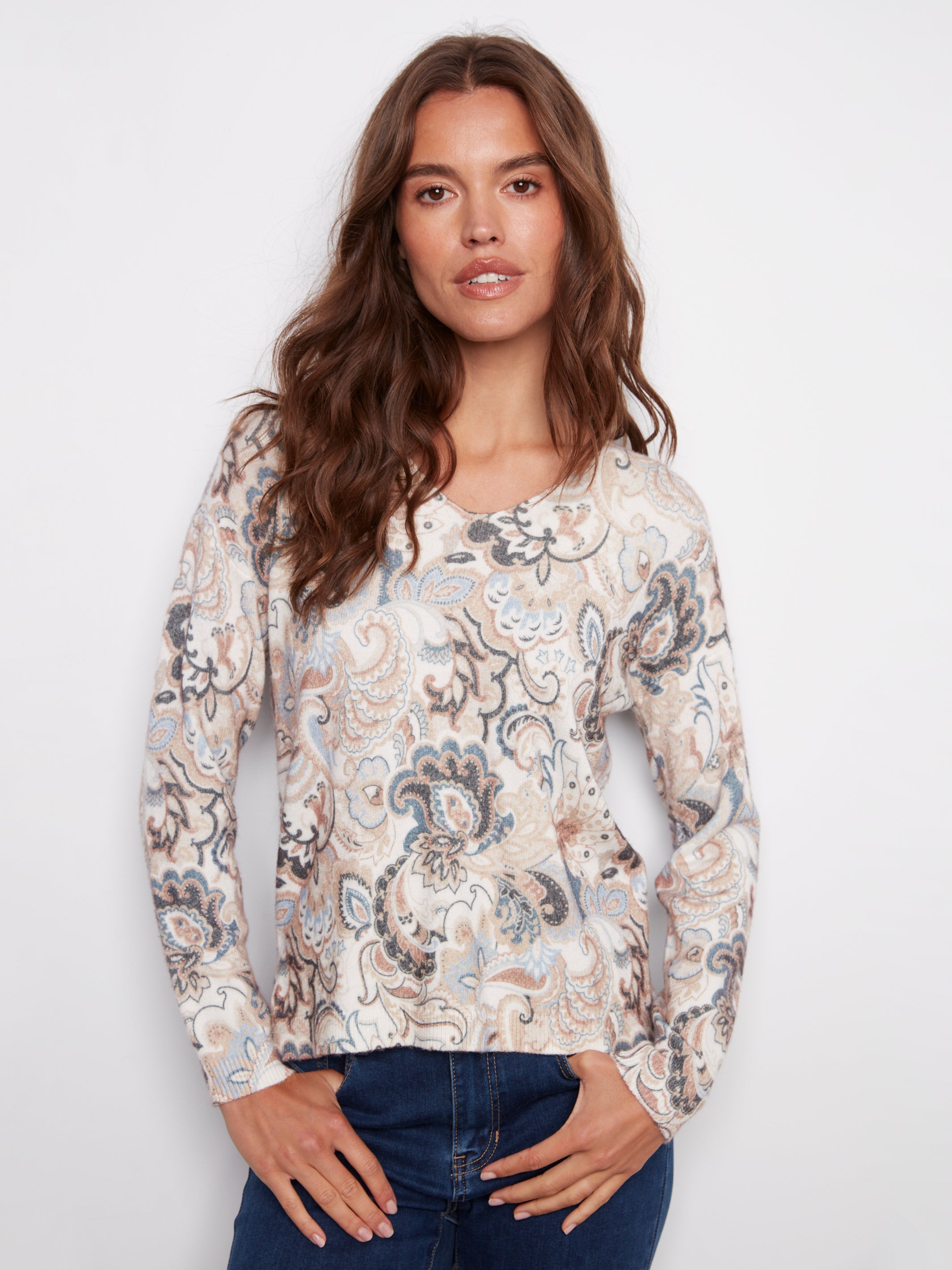 Plushy Printed Sweater C2581D/464A