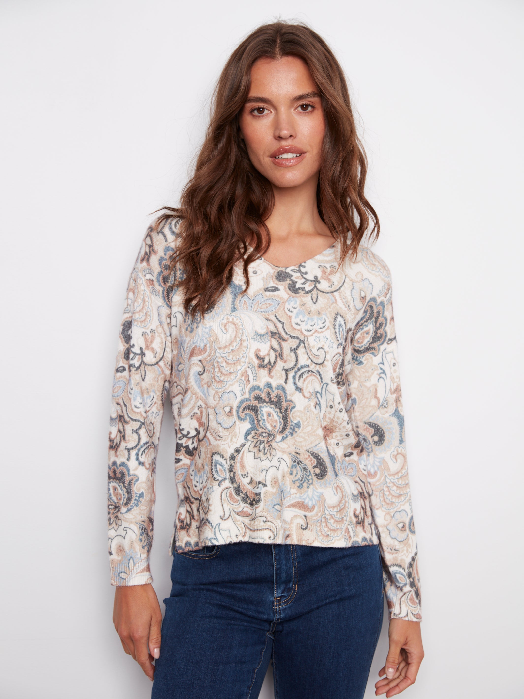 Plushy Printed Sweater C2581D/464A
