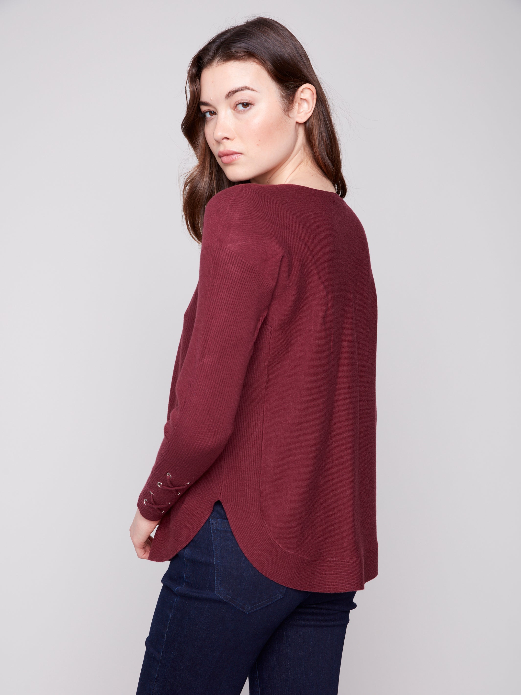 Round Hem Sweater With Pockets C2380Y/464A