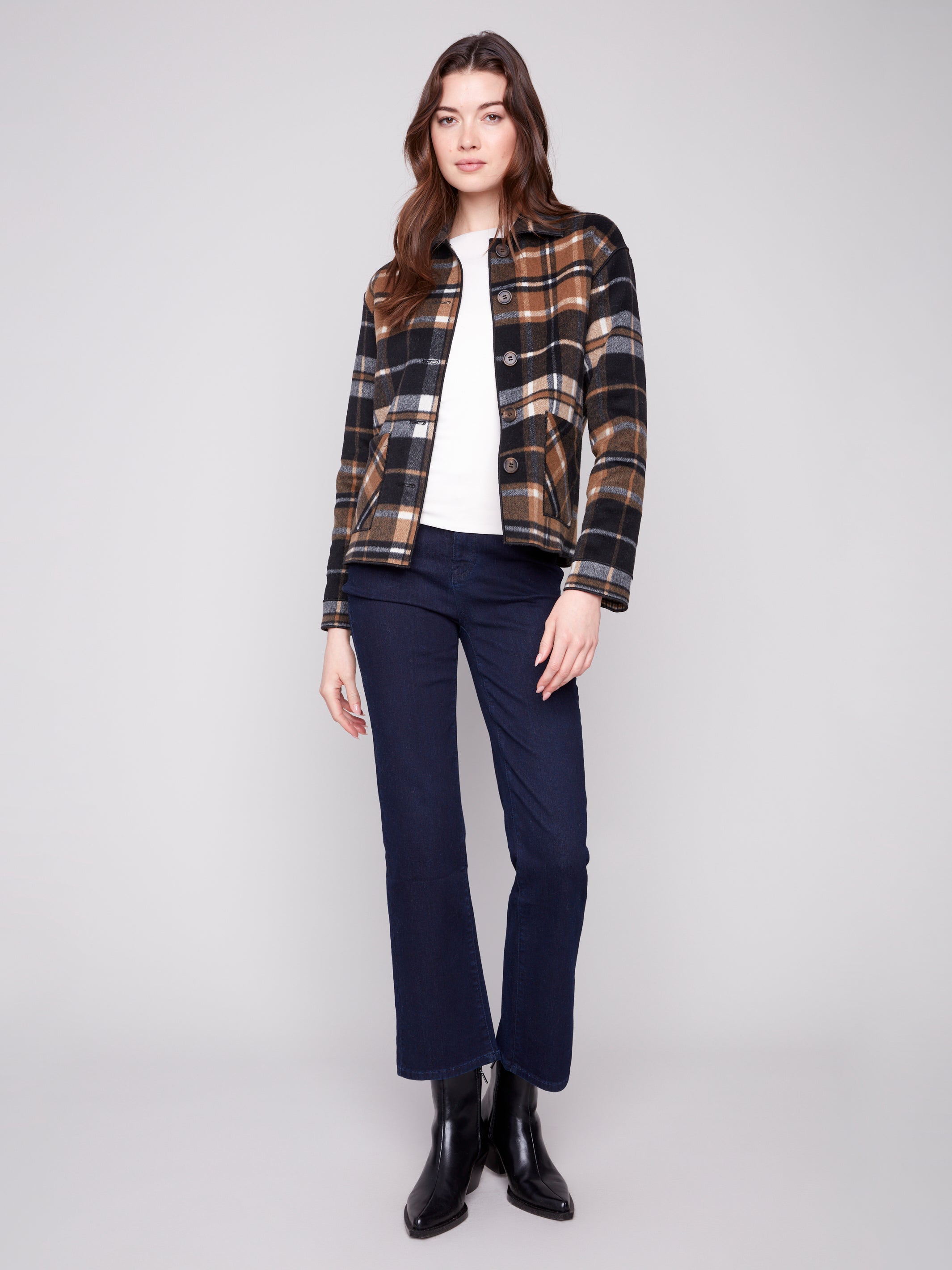 Reversible Plaid Coat C6185Y/134B