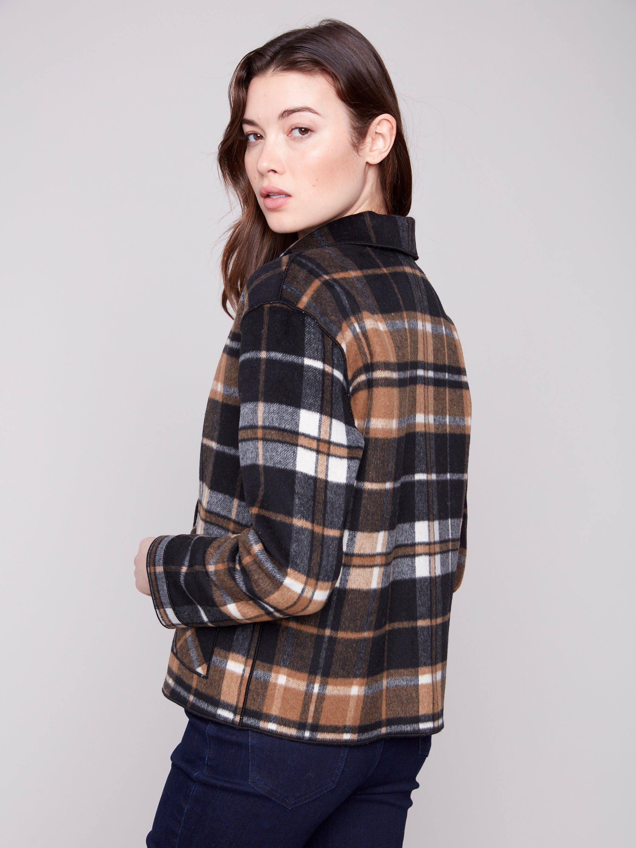 Reversible Plaid Coat C6185Y/134B