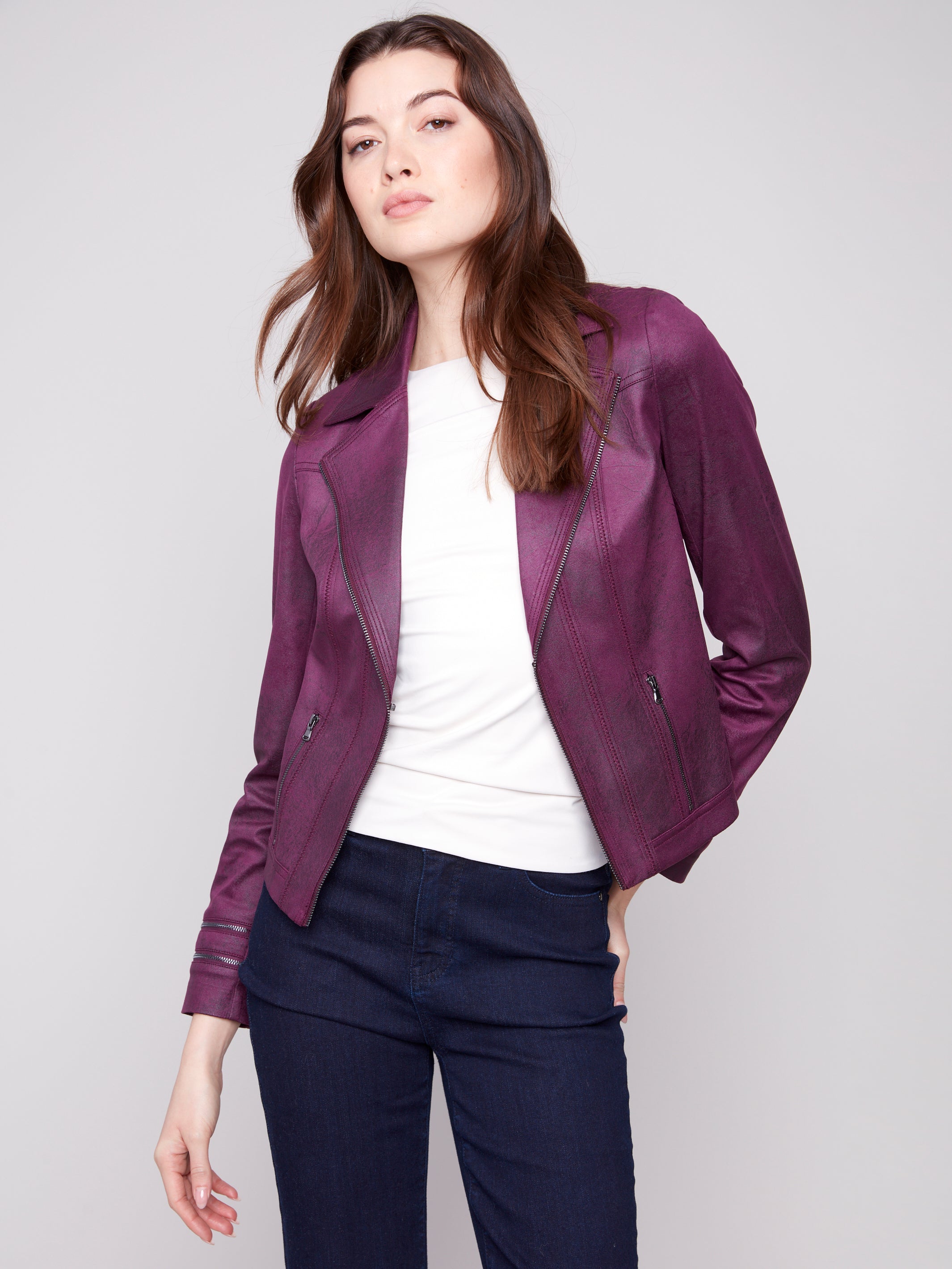 Vintage Faux Leather Jacket C6231Y/869A