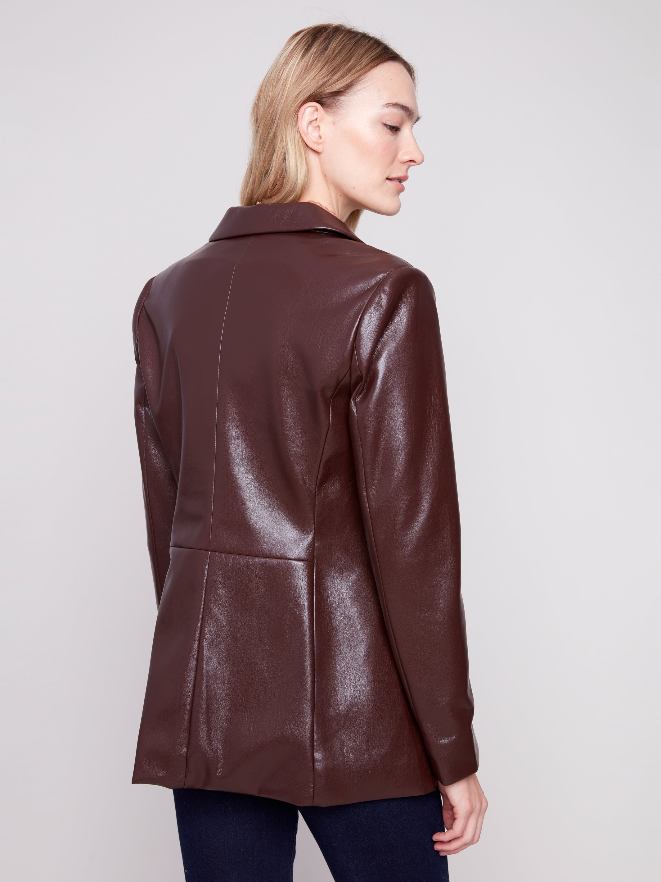 Faux Leather Blazer C6387/375C