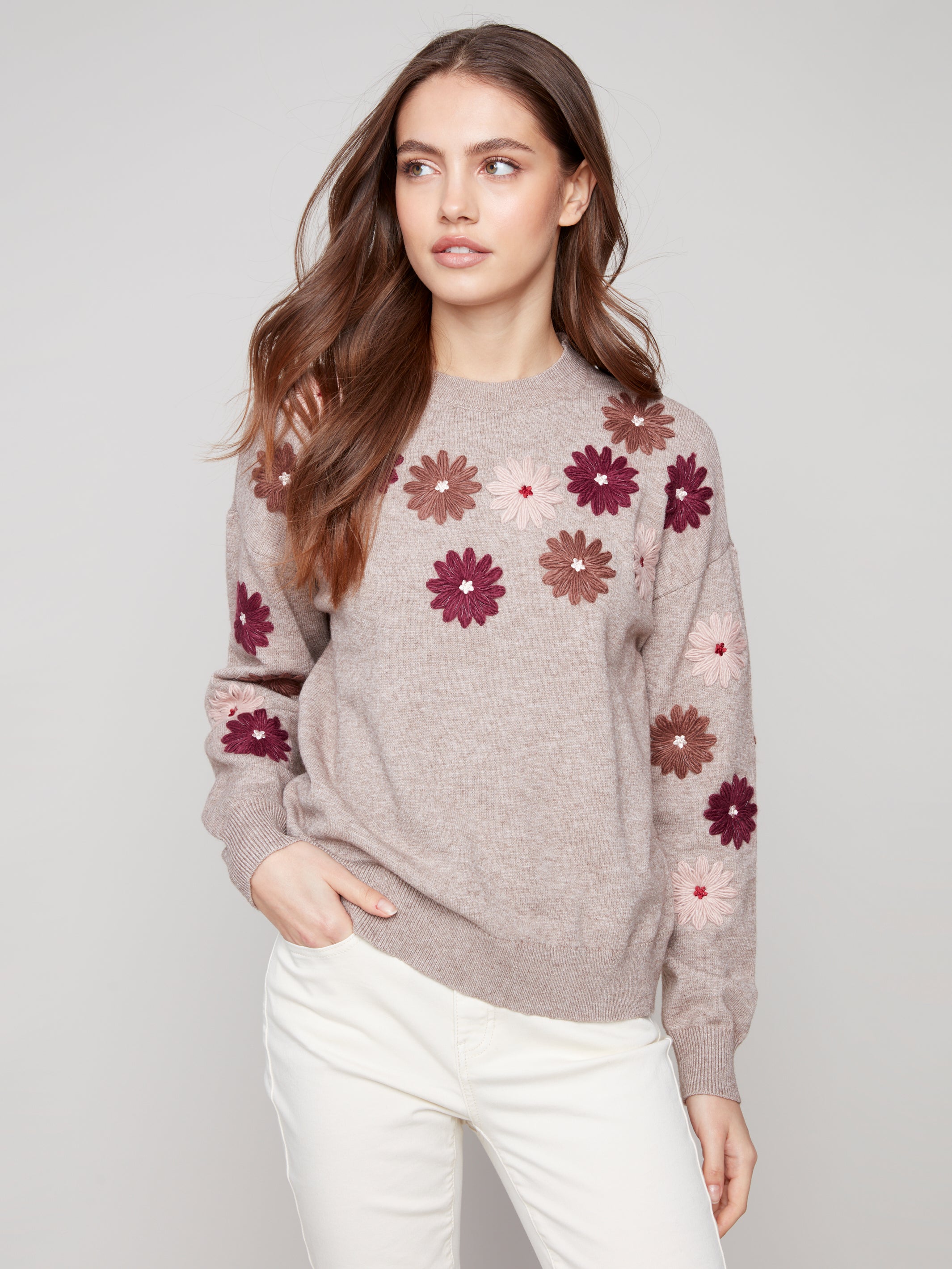 Floral Embroidery Sweater C2891/974A