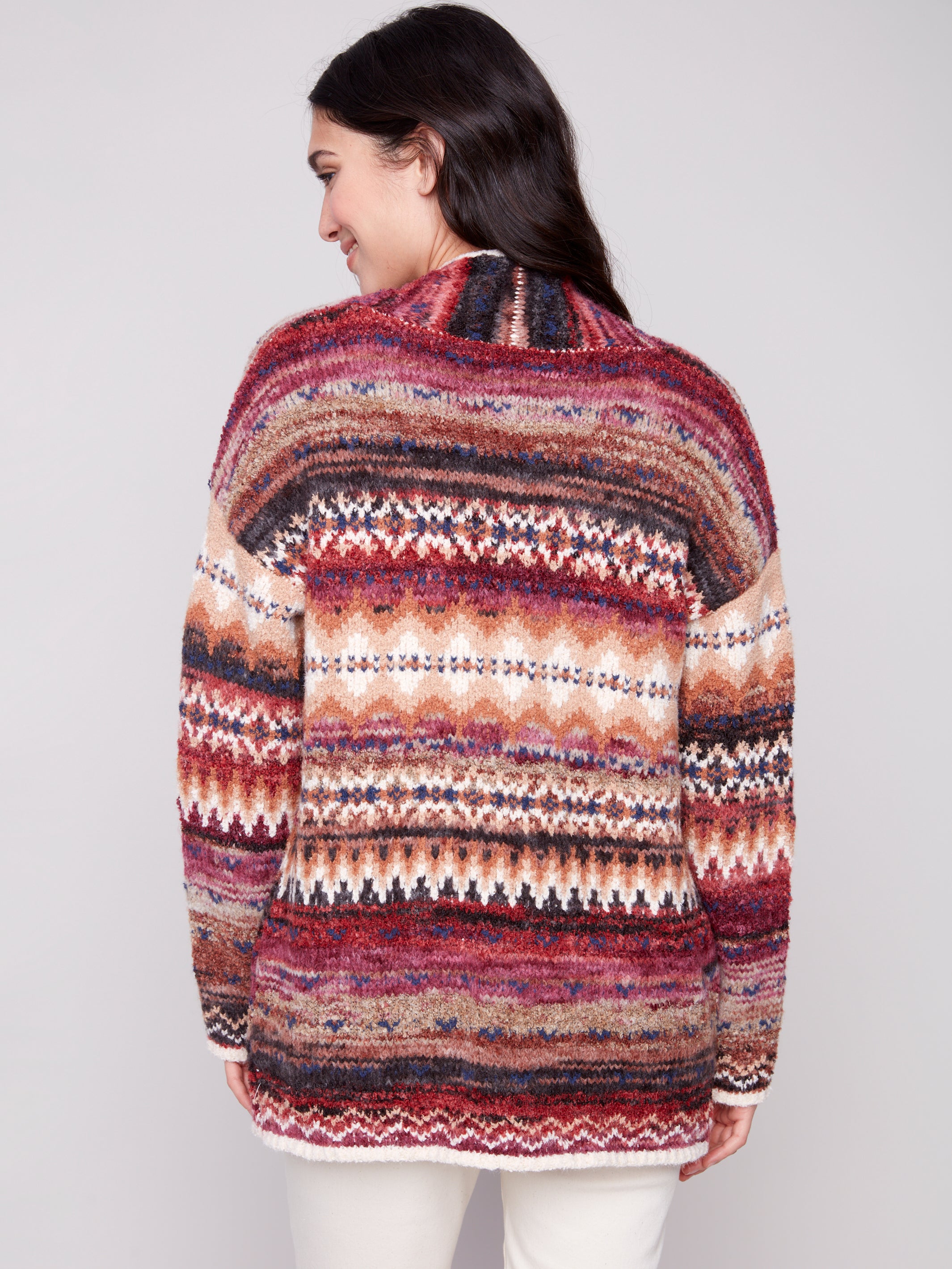 Jacquard Cardigan With Patch Pockets C2934/428C