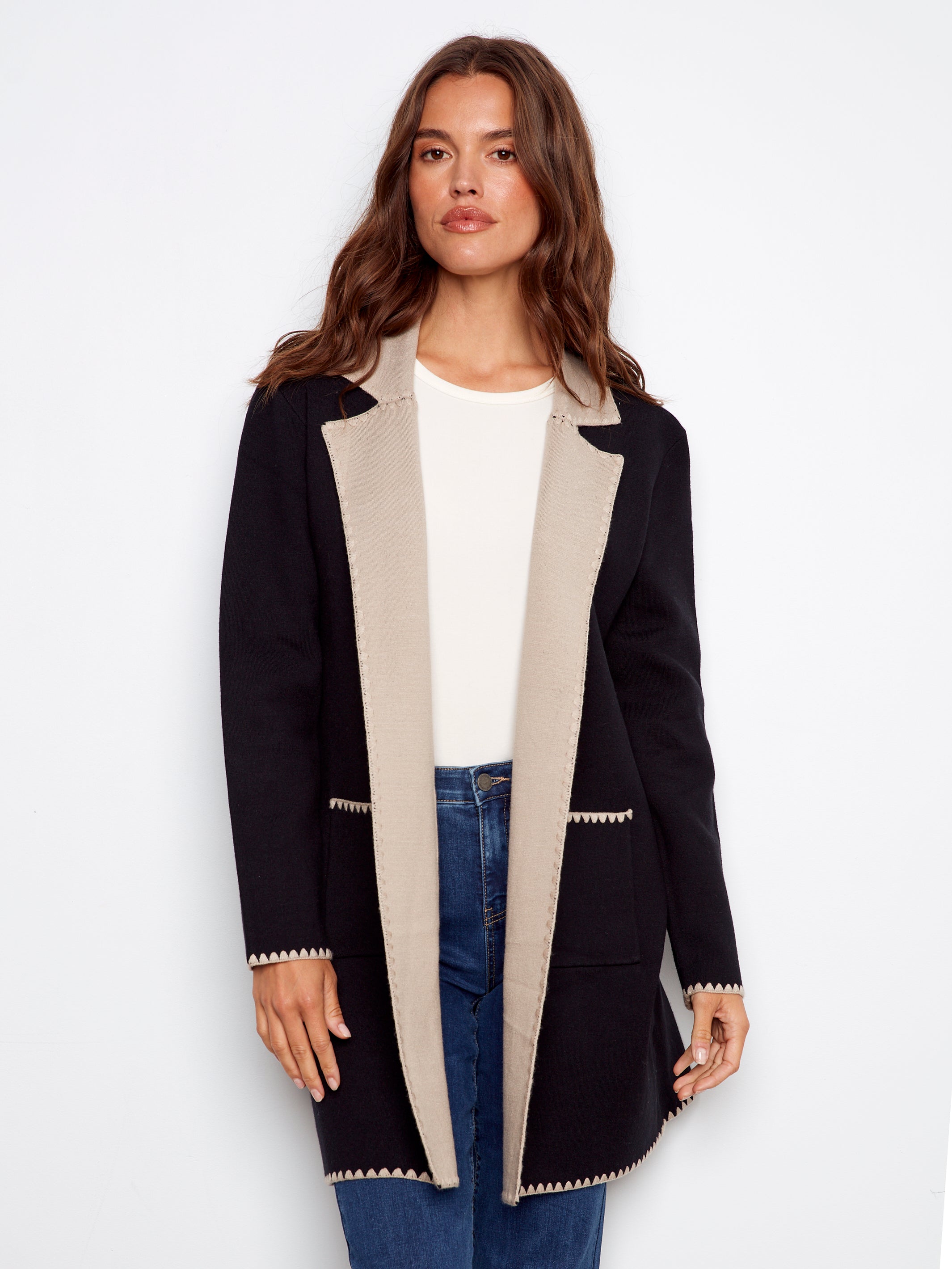 Cardigan With Blanket Stitch