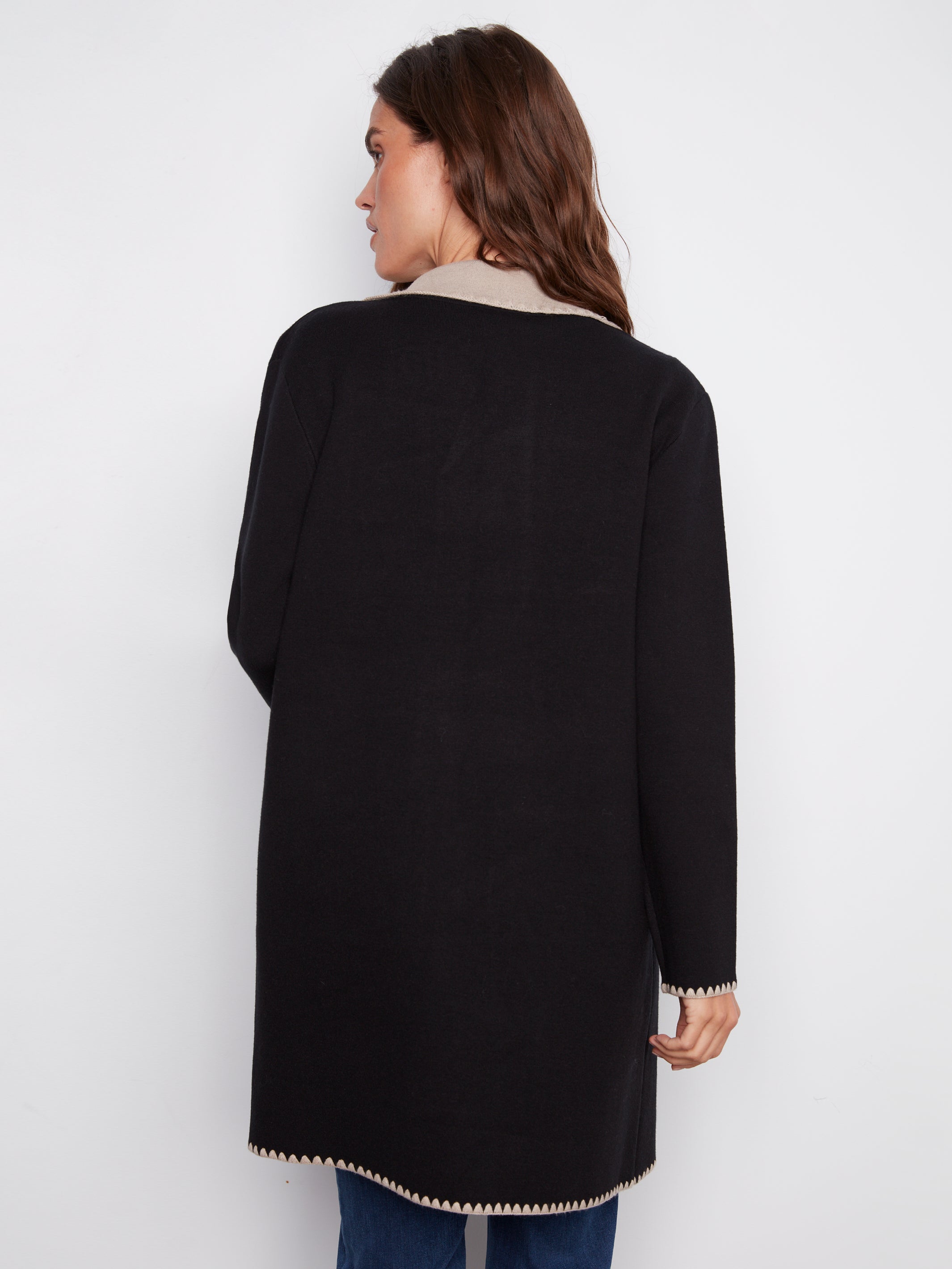 Cardigan With Blanket Stitch