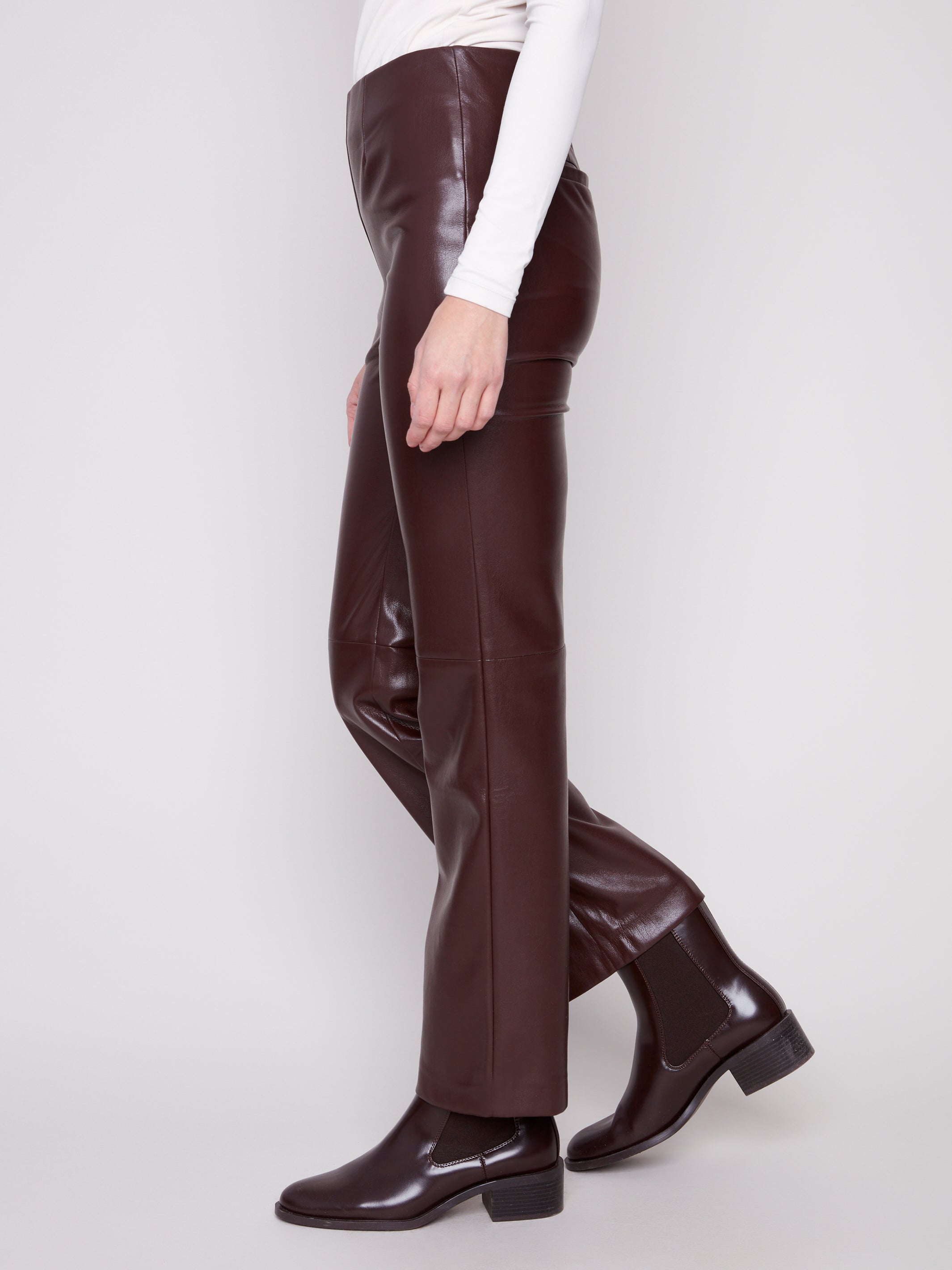 Faux Leather Pull On Pant C5685/375C
