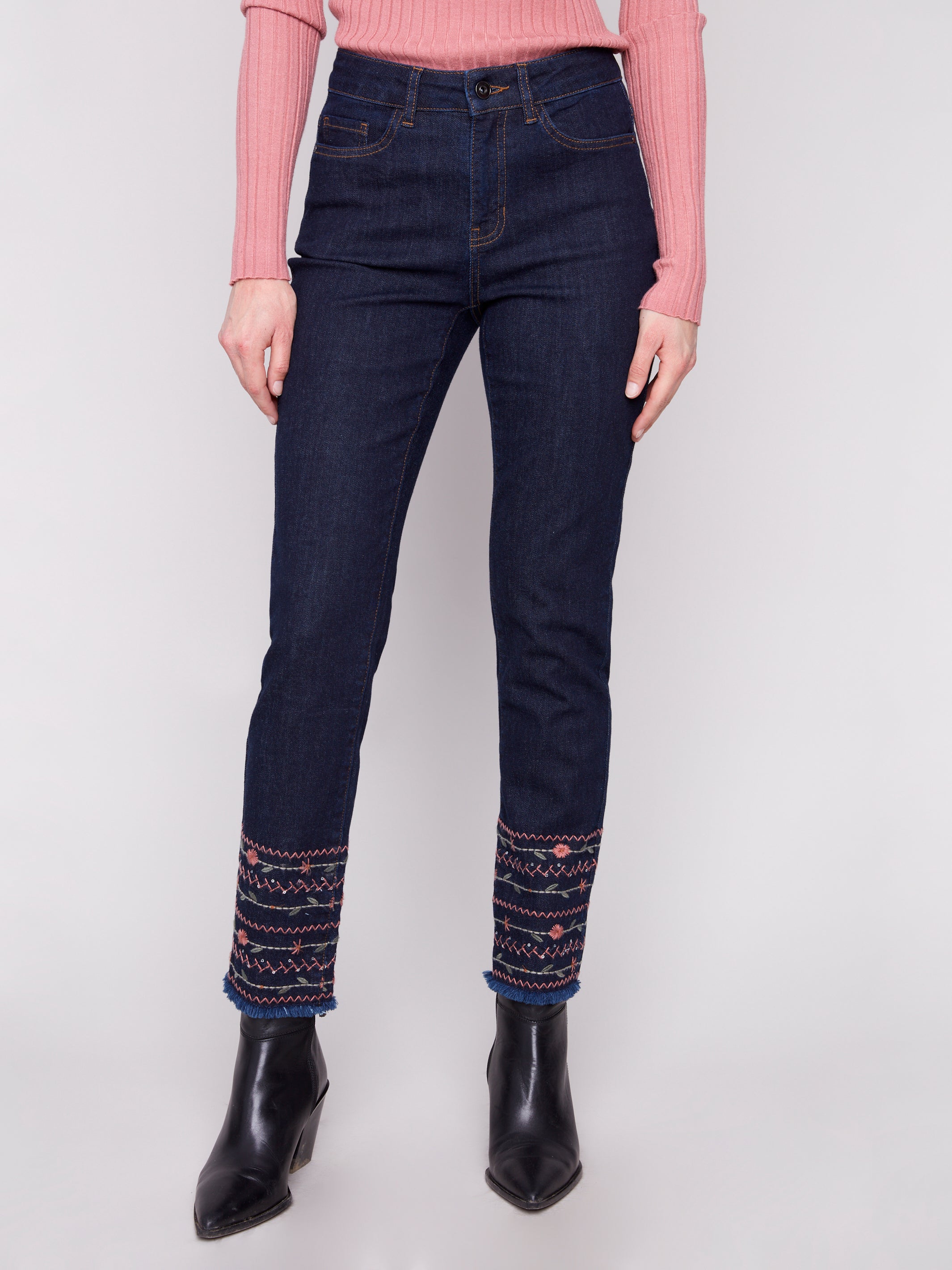Hem Embroidered Stretch Denim C5573R/437C
