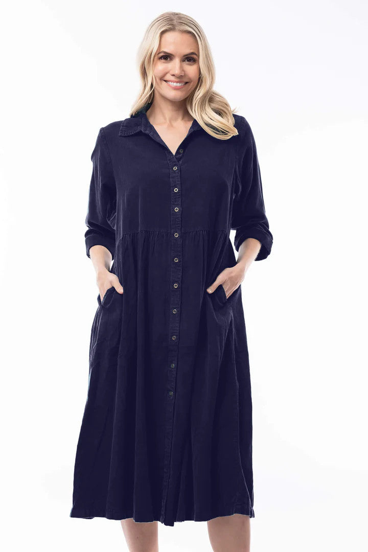 Corduroy Collared Dress 20070