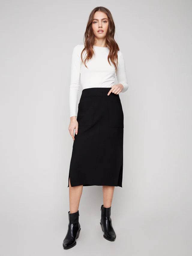 Gutsy Crepe Skirt With Patch Pockets C7076R-049