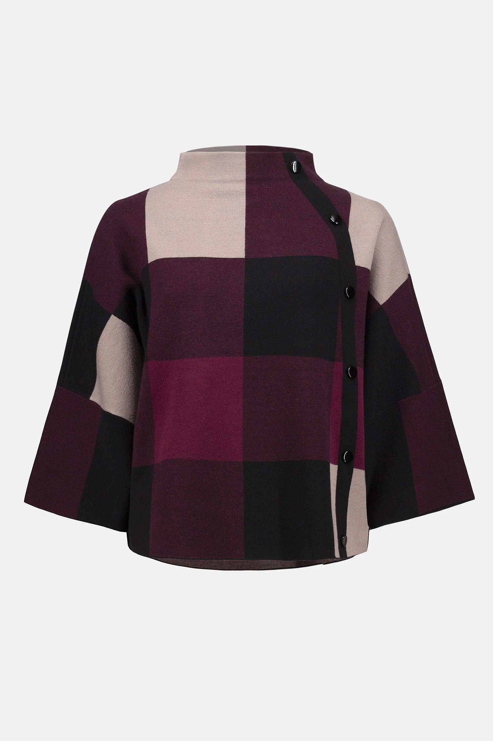 Plaid Jacquard Sweater Knit Top 243948F25 T