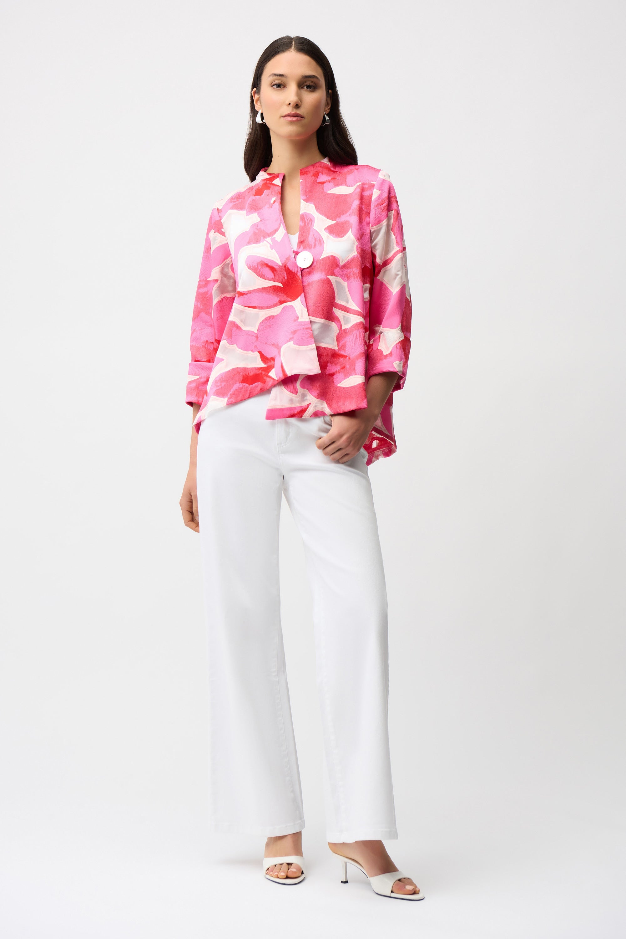 Novelty Jacquard Floral Print Swing Jacket 261180