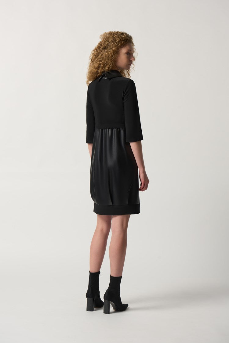 Faux-Leather and Knit Cocoon Dress 233091